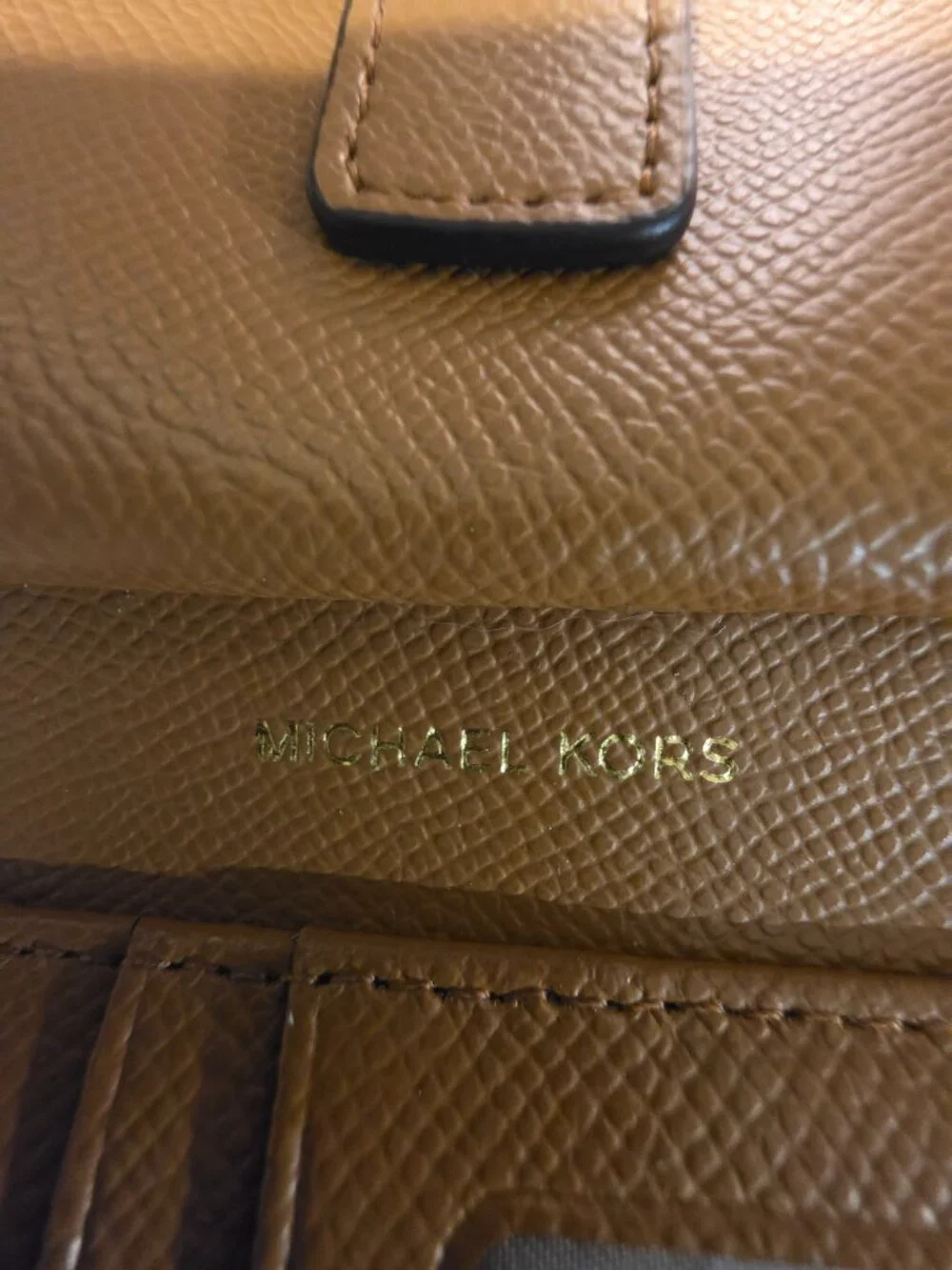 NWOT Michael Kors Adele Double Zip Wristlet Gold Metallic MK Signature - Picture 6 of 9